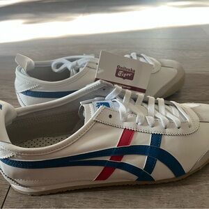 Onitsuka Tiger Mexico 66 by Asics White, Blue, and Red Sneakers